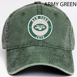 NFL New York Jets Embroidered Distressed Hat, NFL Jets Logo Embroidered Hat, NFLFootball Team Vintage Hat