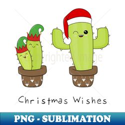 Santa and Elves Christmas Cacti - PNG Transparent Digital Download File for Sublimation - Unlock Vibrant Sublimation Designs