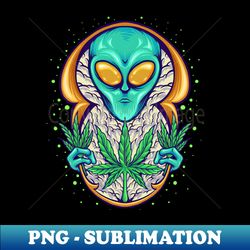 Cannabis Leaf - Smoking Alien - Stylish Sublimation Digital Download - Stunning Sublimation Graphics