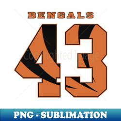Bengals - Player Number 43 - Aesthetic Sublimation Digital File - Perfect for Sublimation Art