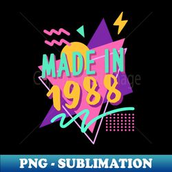 Made in 1988 Retro vintage 80s T-Shirt - Instant PNG Sublimation Download - Capture Imagination with Every Detail
