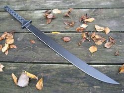 Custom Handmade 30 inches D2 Steel Hunting Sword with leather sheath