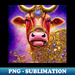Decorated Cow - Modern Sublimation PNG File - Perfect for Sublimation Art