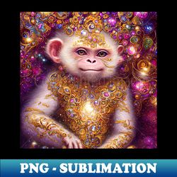 Sparkly Albino Baby Monkey - Instant PNG Sublimation Download - Vibrant and Eye-Catching Typography