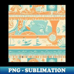 Retro ocean pattern - Modern Sublimation PNG File - Perfect for Creative Projects