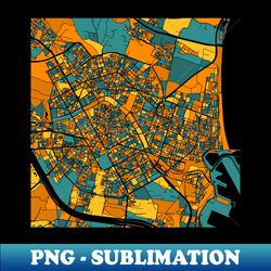 Valencia Map Pattern in Orange  Teal - Premium Sublimation Digital Download - Add a Festive Touch to Every Day