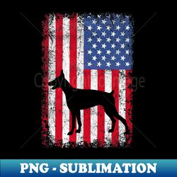 Doberman Pinscher American Flag - Creative Sublimation PNG Download - Spice Up Your Sublimation Projects