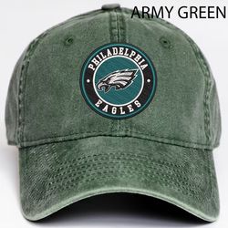 NFL Philadelphia Eagles Embroidered Distressed Hat, NFL Eagles Logo Embroidered Hat, NFLFootball Team Vintage Hat