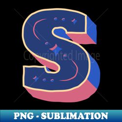 Monogram S - Retro PNG Sublimation Digital Download - Bring Your Designs to Life