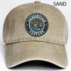 NFL Jacksonville Jaguars Embroidered Distressed Hat, NFL Jaguars Logo Embroidered Hat, NFLFootball Team Vintage Hat