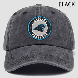 NFL Carolina Panthers Embroidered Distressed Hat, NFL Panthers Logo Embroidered Hat, NFLFootball Team Vintage Hat