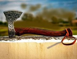 custom hand forged carbon steel tomahawk viking hatchet axe