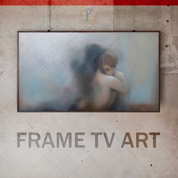 Samsung Frame TV Art Digital Download, Frame TV Art avant-garde, Frame TV art modern, Frame TV art two people hug