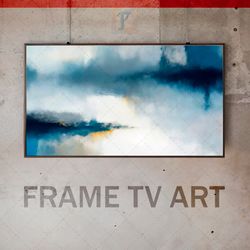 Samsung Frame TV Art Digital Download, Frame TV Art Abstraction, Frame TV art modern, Light Blue and black, Masterpiece