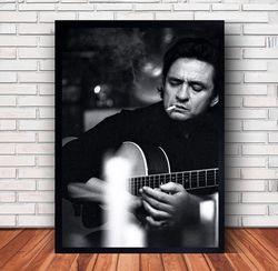 Johnny Cash Music Poster Canvas Wall Art Family Decor, Home Decor,Frame Option-2