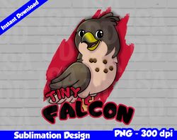Falcons Png, Football mascot, tiny falcon t-shirt design PNG for sublimation, tiny sport mascot design