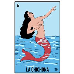 La Chichona Mermaid Card Svg, Trending Svg, La Sirena Svg, Loteria Card