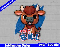 Bills Png, Football mascot, tiny bill t-shirt design PNG for sublimation, tiny sport mascot design