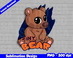 Bears Png, Football mascot, tiny bear t-shirt design PNG for sublimation, tiny sport mascot design