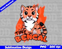 Bengals Png, Football mascot, tiny bengal t-shirt design PNG for sublimation, tiny sport mascot design