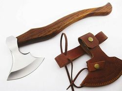 custom hand forged high polish carbon steel tomahawk viking outdoor axe