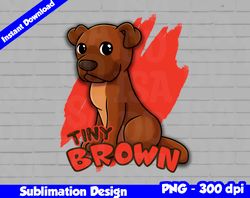 Browns Png, Football mascot, tiny brown t-shirt design PNG for sublimation, tiny sport mascot design
