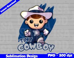 Cowboys Png, Football mascot, tiny cowboy t-shirt design PNG for sublimation, tiny sport mascot design
