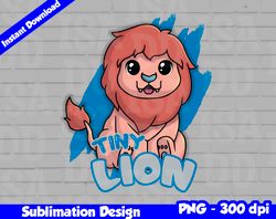 Lions Png, Football mascot, tiny lion t-shirt design PNG for sublimation, tiny sport mascot design