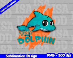 Dolphins Png, Football mascot, tiny dolphin t-shirt design PNG for sublimation, tiny sport mascot design