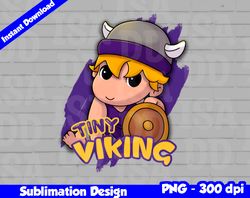 Vikings Png, Football mascot, tiny viking t-shirt design PNG for sublimation, tiny sport mascot design