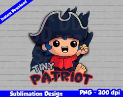 Patriots Png, Football mascot, tiny patriot t-shirt design PNG for sublimation, tiny sport mascot design