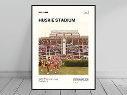 Huskie Stadium NIU Huskies Poster NCAA Art NCAA Stadium Poster Oil Painting Modern Art Travel Art