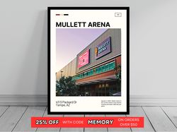 Mullett Arena Arizona Coyotes Poster NHL Art NHL Arena Poster Oil Painting Modern Art Travel Art