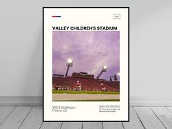 Valley Children's Stadium Fresno State Bulldogs Poster NCAA Stadium Poster Oil Painting Modern Art Art