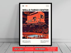 Wells Fargo Center Philadelphia Flyers Poster NHL Art NHL Arena Poster Oil Painting Modern Art Travel
