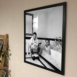 Ewan McGregor, Jude Law In the Bathroom Canvas, Funny Bathroom, BnW Print,NoFramed, Gift
