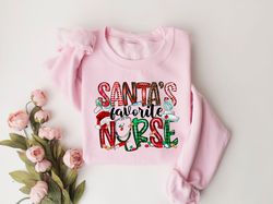 Santa's Favorite Nurse Shirt, Nurse Shirt, Nurse Life Shirt, Cute Santa Tee, Christmas Shirt, Merry Christmas Shirt, Chr
