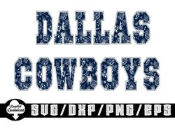 Dallas Cowboys/ Blue Bandana Letters-Layered Digital Downloads for Cricut, Silhouette Etc.. Svg| Eps| Dxf| Png| Files