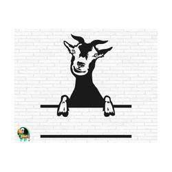 Goat Monogram SVG, Goat Svg, Billy Goat Svg, Ibex Svg, Peeking Goat Svg, Goat Monogram Cut Files, Cricut, Png, Svg