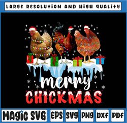 Merry Chickmas Christmas Png Chicken Christmas, Chicken Lover, Chicken Lady, Chicken Farmer Gift, Christmas Animals Png,