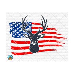 Deer Distressed Flag SVG, Deer Head SVG, Hunting SVG, Deer Svg, Distressed Flag Svg, Deer Flag Svg, Deer Vector, Deer Clipart