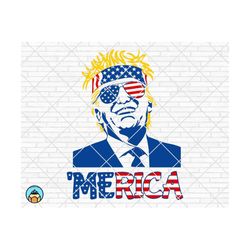 Trump Merica svg, Merica svg, Trump svg, Donald Trump svg, Trump Sunglasses, 4th of july, American Flag svg, Patriotic, Trump 2020 svg