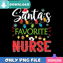 Santa Favorite Nurse PNG Perfect Sublimation Design Download