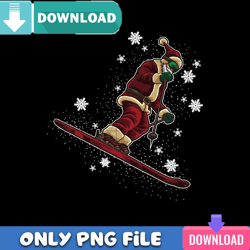 Skiing Santa Claus PNG Best File Sublimation Design Download
