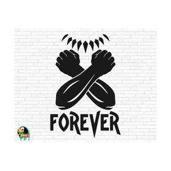 Forever Salute SVG, Black Panther Hand Gesture svg, Wakanda Forever svg, Cross Arms svg, Cut Files, Cricut, Silhouette, Png, Svg, Eps, Dxf