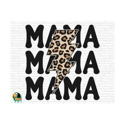 Mama Stacked Leopard Lightning Bolt SVG, Mama Leopard Svg, Mama Lightning Bolt Svg, Mama Leopard Svg, Mama Stacked Cut Files, Png, Svg