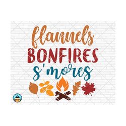 Flannels Bonfires S'mores svg, Hello Fall svg, Autumn svg, Fall svg, Leaf svg, Halloween svg, Thankful Cut Files, Cricut, Silhouette, PNG