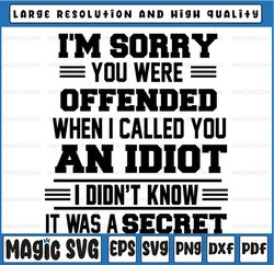 I'm Sorry You Were Offended Svg, Call You An Idiot, It was a Secret Svg png, Chistmas funny quote Svg, Digital download,