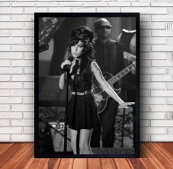 Amy Winehouse Music Poster Canvas Wall Art Family Decor, Home Decor,Frame Option-5