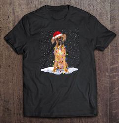 Boxer Santa Hat Christmas Lights Snowflakes TShirt Gift
